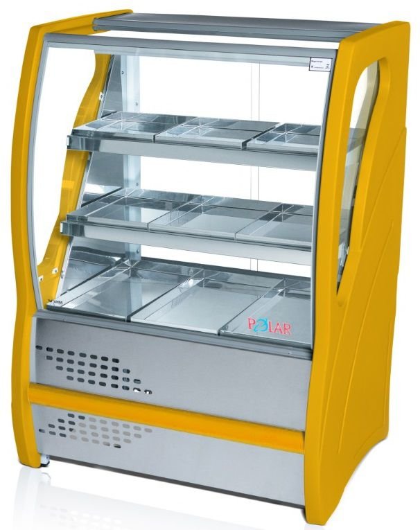 Vitrine Estufa  V Curvo INOX 1.25M . Polar