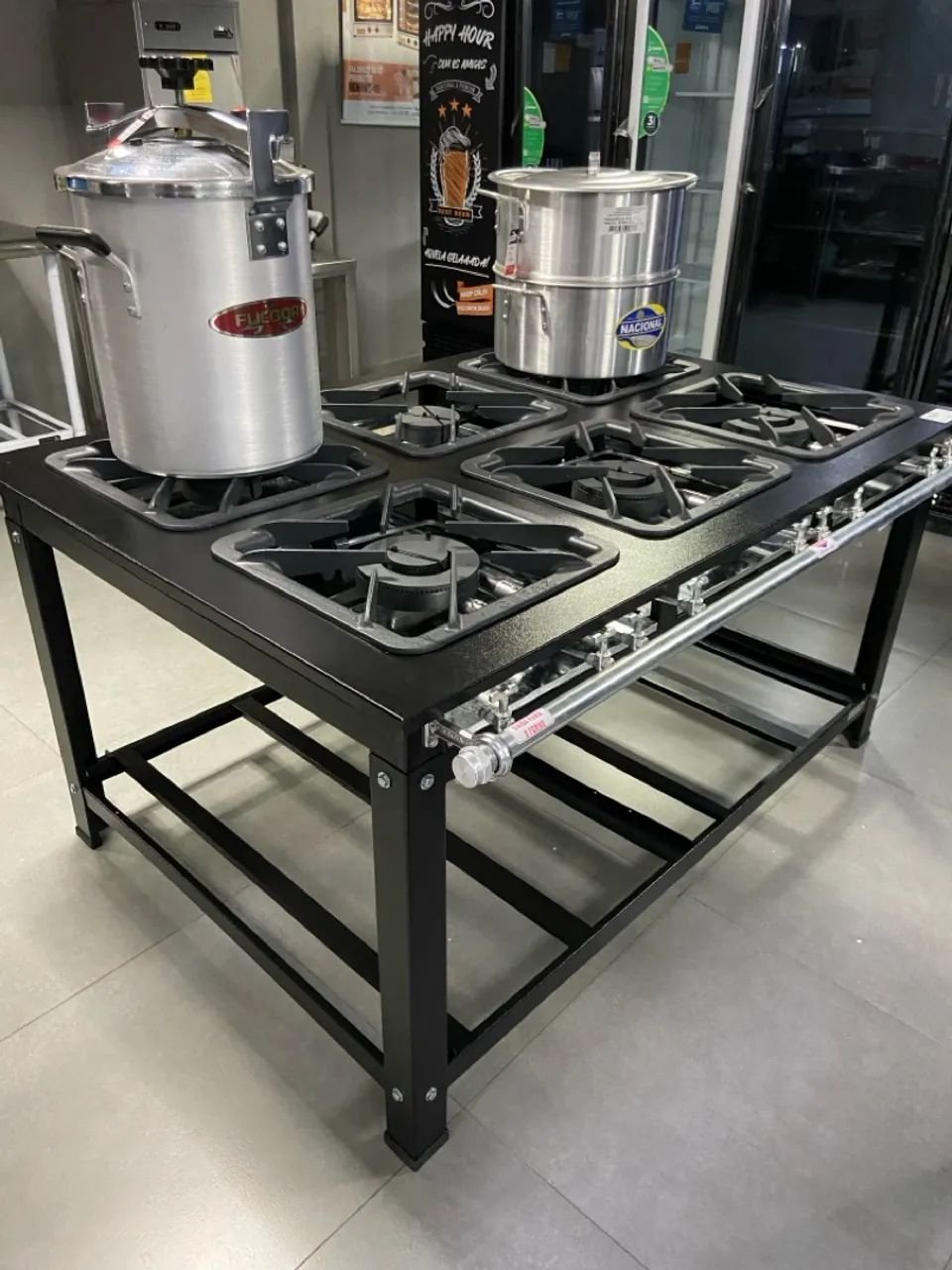 Fogao 6Queim. 3Qs 3Qd Bp 40X40 Gold INOX Cefaz