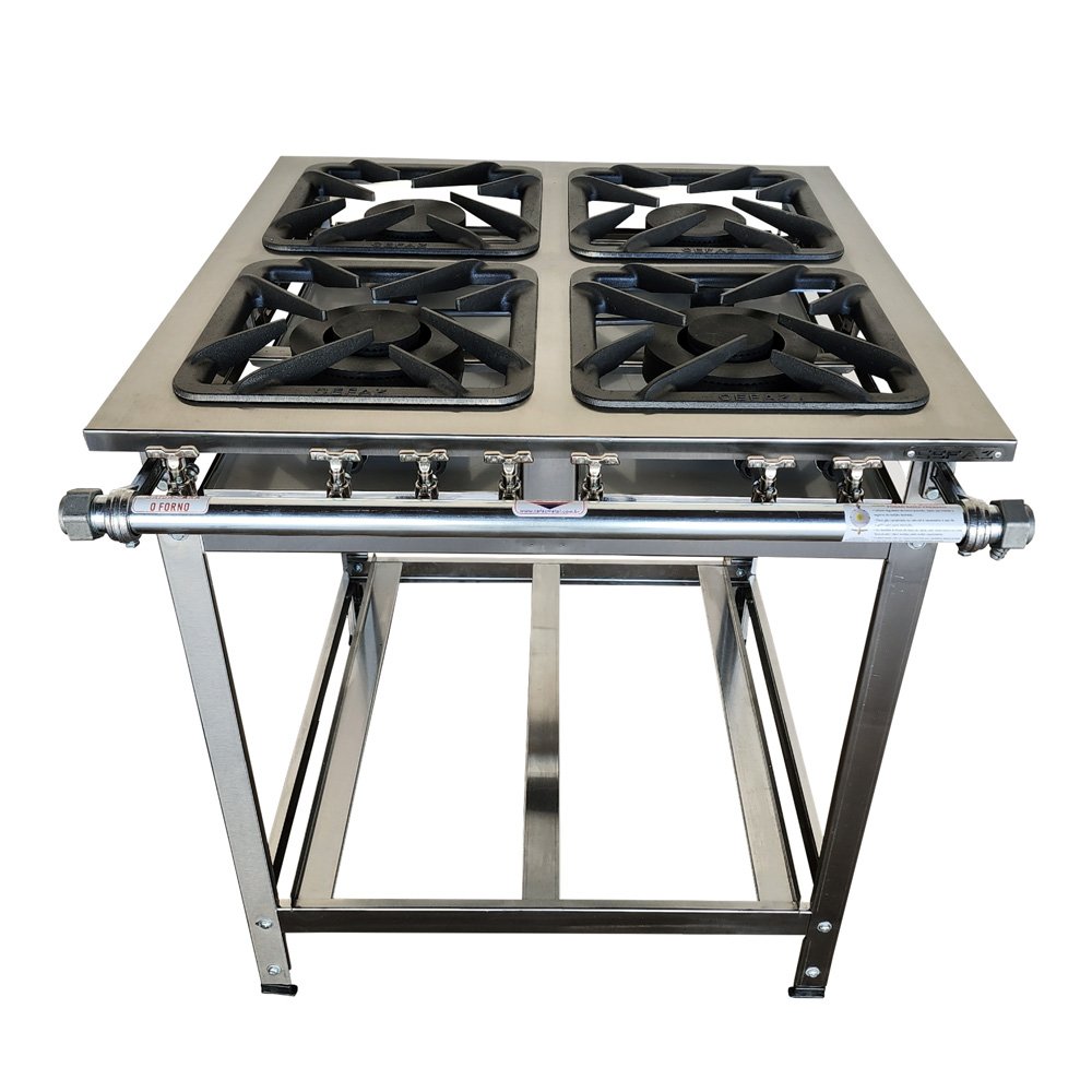 Fogao 4Queim. 2Qs 2Qd 30 X 30 Gold INOX Cefaz