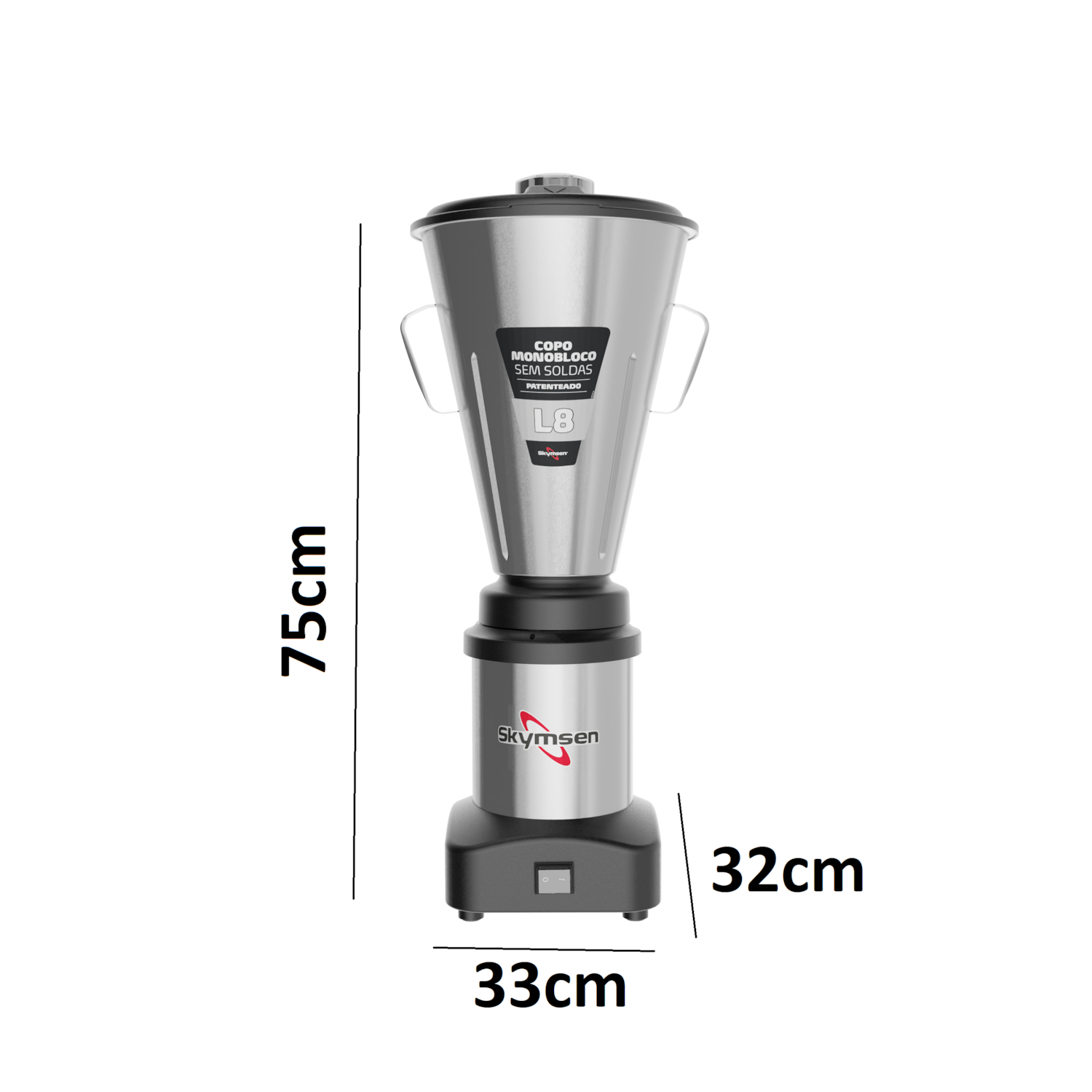 Liquidificador 8L Baixa Rotação Copo INOX Skymsen