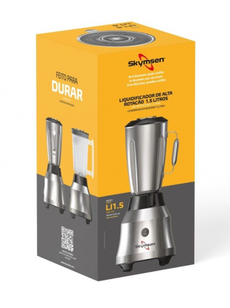 Liquidificador 1,5L Alta Rotação Copo INOX Skymsen