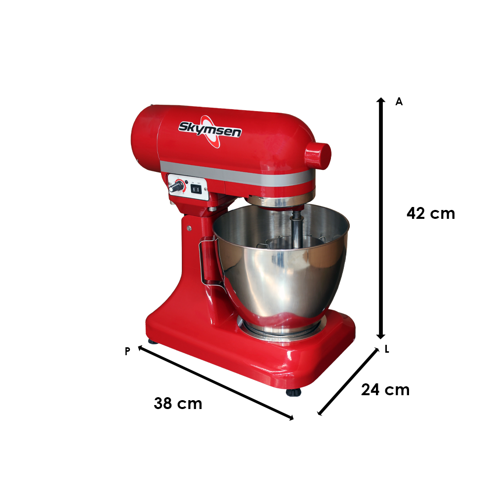 Batedeira Planetaria 5L Vermelha Skymsen