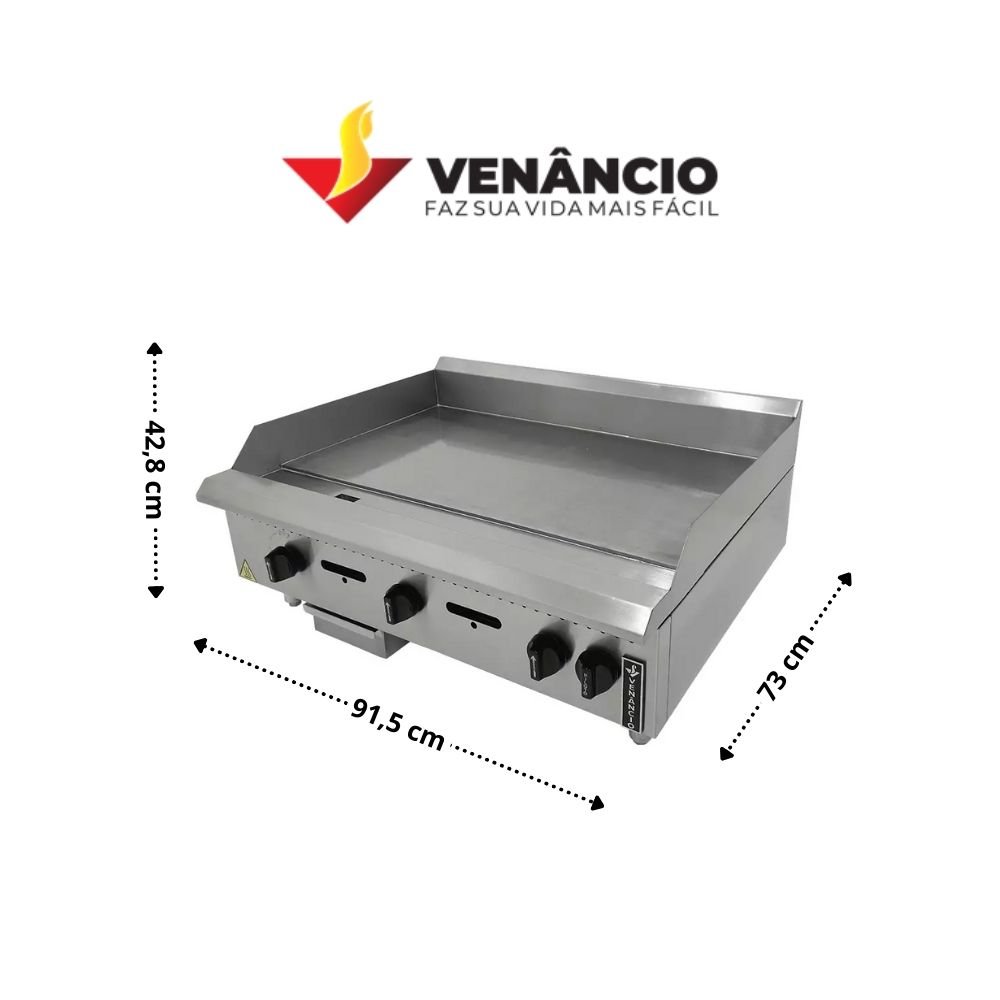 Chapa A Gás De Mesa 90Cm Prime Venancio